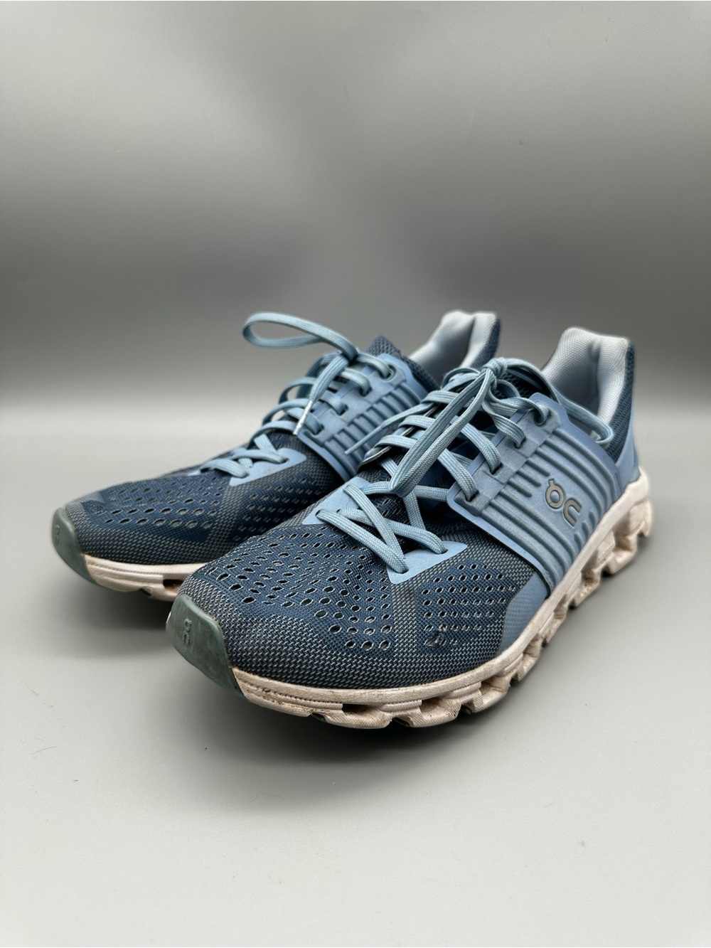 On Cloudswift Womens Running Shoes Blue Gray Helion Mesh Sneakers Size 8.5 Flaw
